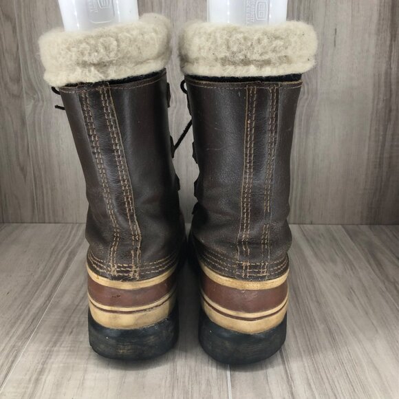 Kaufman Boots Mens 9 Brown Leather Duck Boot Winter Lined Lace Up - Picture 11 of 14